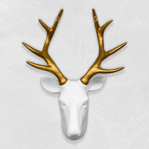 Cap de cerb alb/auriu, Walplus - imagine 3