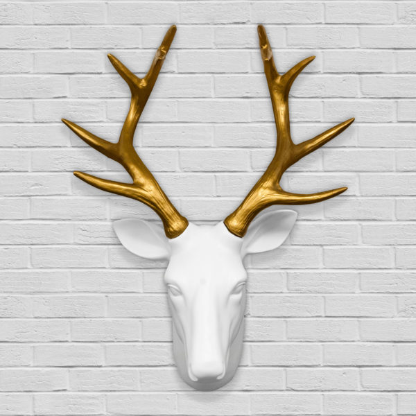 Cap de cerb alb/auriu, Walplus - imagine 2