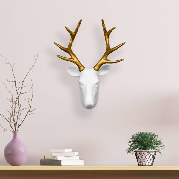 Cap de cerb alb/auriu, Walplus - imagine 5