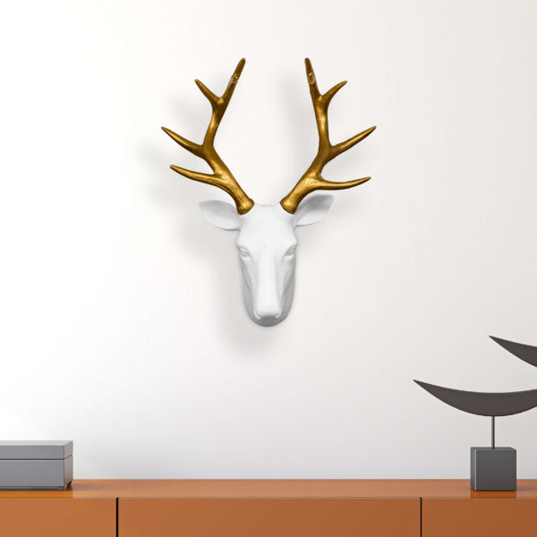 Cap de cerb alb/auriu, Walplus - imagine 6