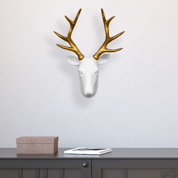 Cap de cerb alb/auriu, Walplus - imagine 7