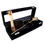 Trandafir și vază, placate cu aur de 24k