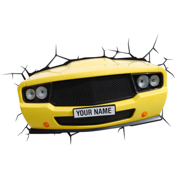 3dlightfx-3d-muscle-car-light-yellow Lampă LED Mașină3D ce iese din perete, 3DlightFX