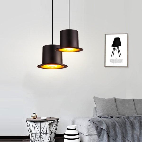 united-entertainment-top-hat-hanging-lamp-black-goldcolour-foil-4 Lustră Joben, United Entertainment - imagine 5