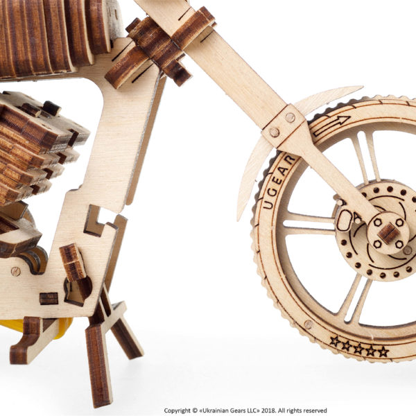 ugears-wooden-model-kit-motorcycle-vm-02-6 VM-02, Motocicletă - puzzle 3D - kit de asamblare, Ugears - imagine 9