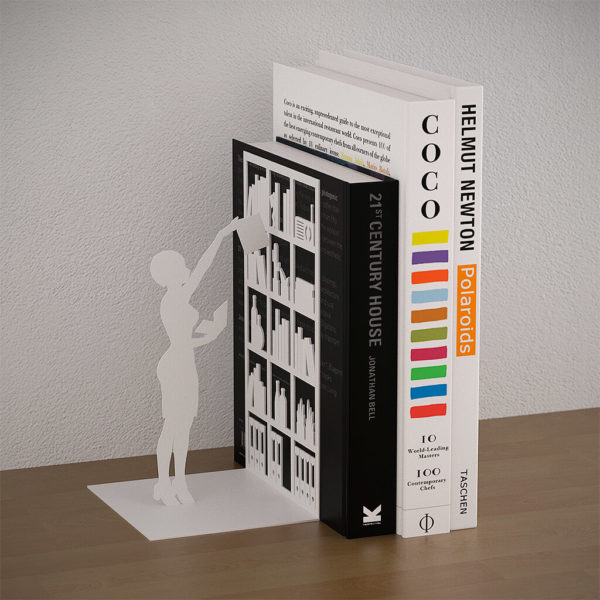 Bookend-The-Library-white-1 Suport cărți metalic ”The Library”, Balvi - imagine 2