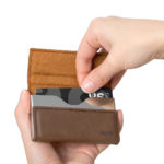 Port-card din piele/metal - maro, l'Hédoniste - imagine 3