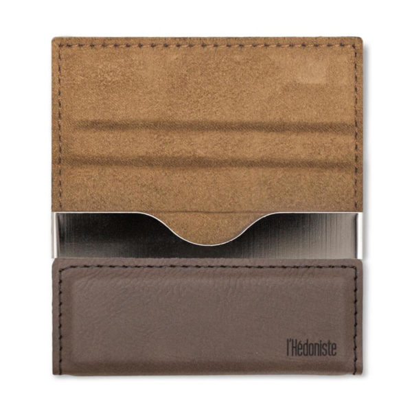 Port-card din piele/metal - maro, l'Hédoniste Port-card din piele/metal - maro, l'Hédoniste