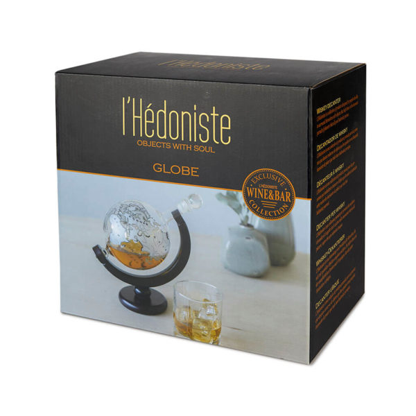 Wiskey-decanter-Globe-glass&wood-04 Sticlă-decantor pentru whiskey pe suport de lemn, l´Hédoniste - imagine 5