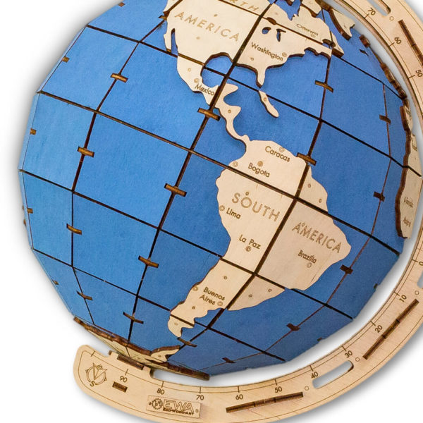 Globul - puzzle 3D - kit de asamblare, Eco-Wood-Art - imagine 3