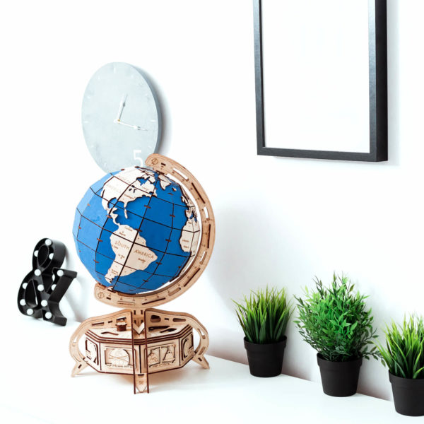 Globul - puzzle 3D - kit de asamblare, Eco-Wood-Art - imagine 7