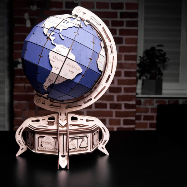 Globul - puzzle 3D - kit de asamblare, Eco-Wood-Art - imagine 8