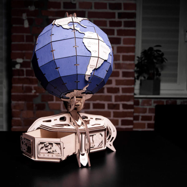 Globul - puzzle 3D - kit de asamblare, Eco-Wood-Art - imagine 9