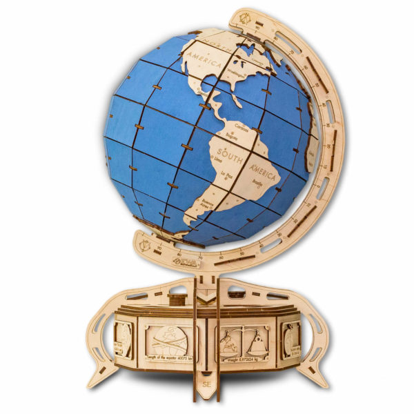 Globul - puzzle 3D - kit de asamblare, Eco-Wood-Art