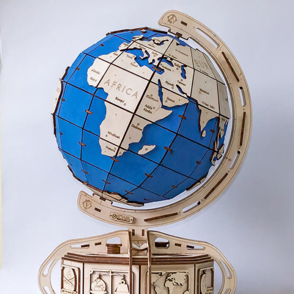 Globul - puzzle 3D - kit de asamblare, Eco-Wood-Art - imagine 13