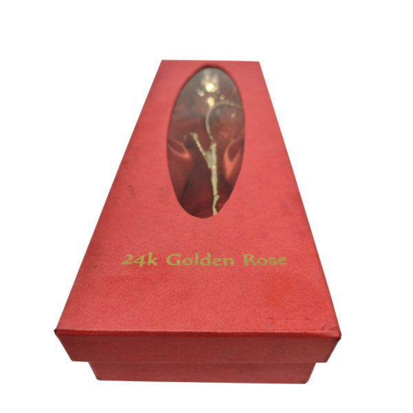 Trandafir placat cu aur de 24k în cutie de carton, MikaMax - imagine 5