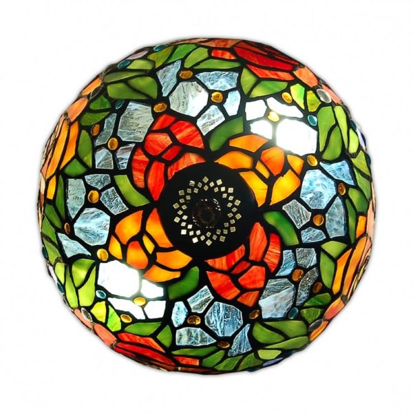 Lampă de noptieră cu trandafiri în stil Tiffany, ADM - imagine 3