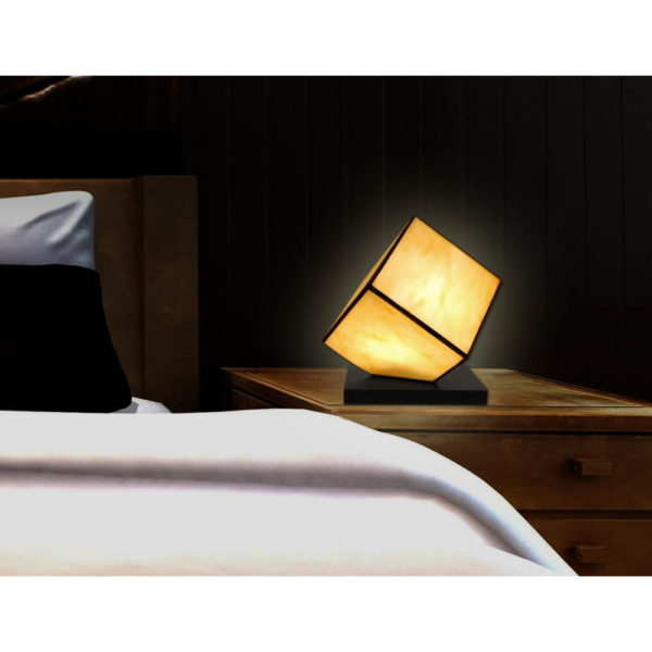 Lampă de noptieră cub în stil Tiffany, ADM - imagine 2