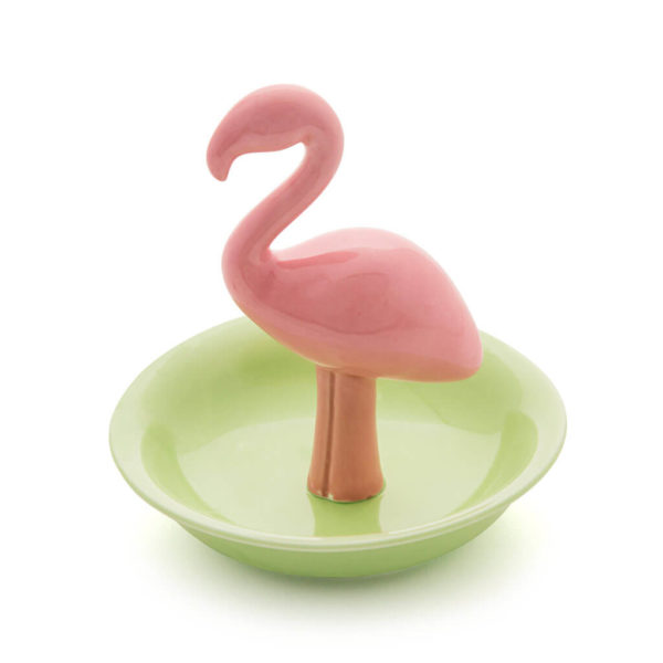 Ring-holder-flamingo-porcelain Suport-tăviță decorativă pentru bijuterii - Flamingo, Balvi