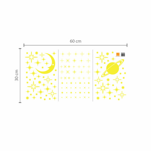 Autocolant fosforescent luna și stelele - model WS3036, Walplus - imagine 5