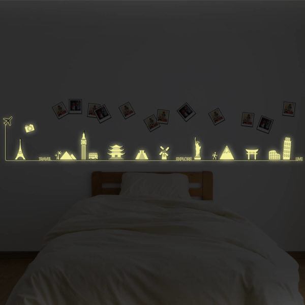 walplus-glow-in-the-dark-decoration-sticker-travel-around-the-world-1 Autocolant fosforescent Călătorind în jurul lumii - model WSG6031, Walplus - imagine 2