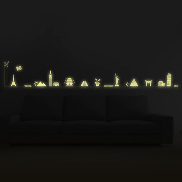 walplus-glow-in-the-dark-decoration-sticker-travel-around-the-world-2 Autocolant fosforescent Călătorind în jurul lumii - model WSG6031, Walplus - imagine 3