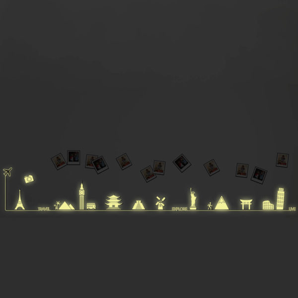 walplus-glow-in-the-dark-decoration-sticker-travel-around-the-world Autocolant fosforescent Călătorind în jurul lumii - model WSG6031, Walplus