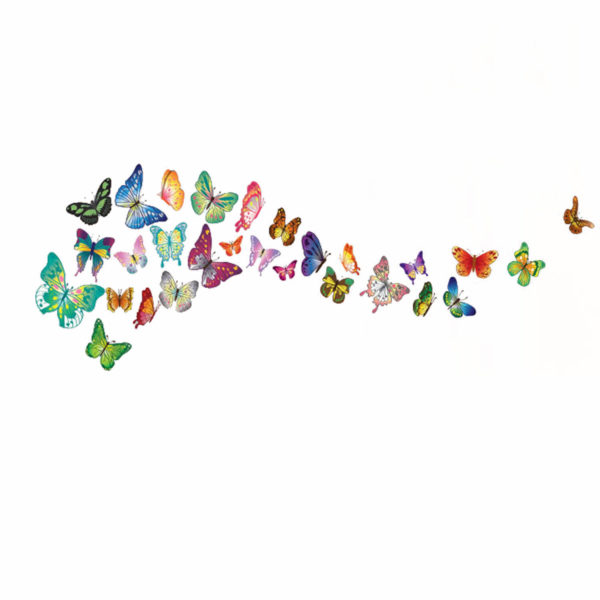 walplus-home-decoration-sticker-coloured-butterflies Autocolant Fluturi colorați - model WS3013, Walplus