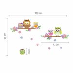 Autocolant Copac cu flori și bufnițe - model WS3027, Walplus - imagine 5