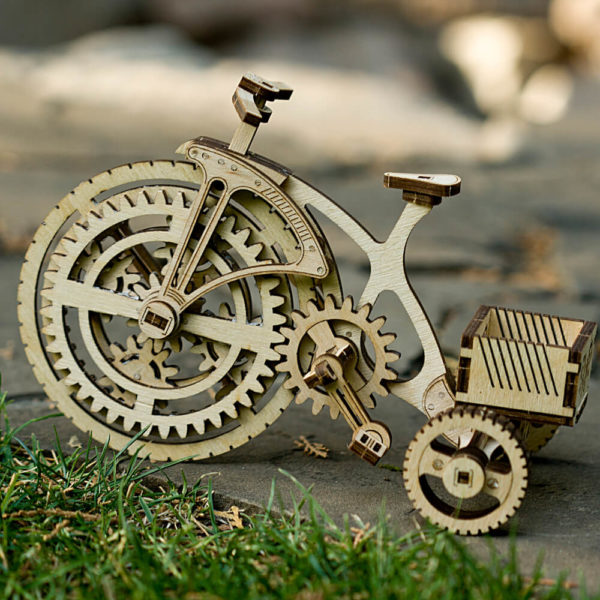 wood-trick-wooden-model-kit-bicycle-b Bicicleta - puzzle 3D - kit de asamblare, Wood Trick - imagine 12