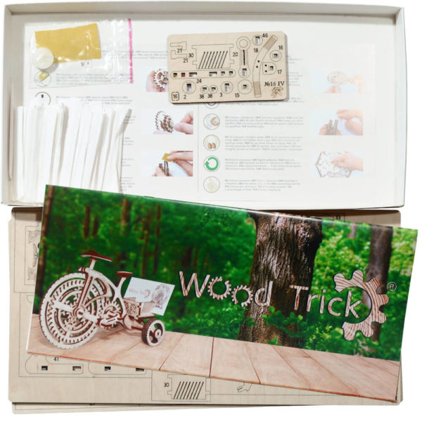 wood-trick-wooden-model-kit-bicycle-e Bicicleta - puzzle 3D - kit de asamblare, Wood Trick - imagine 15