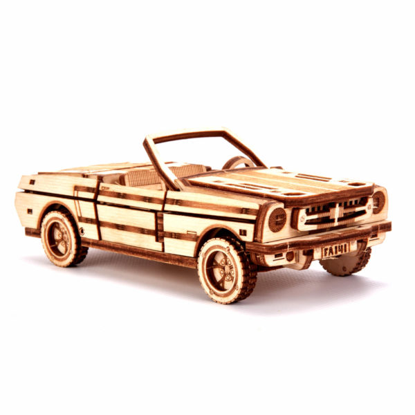 Mașină decapotabilă - puzzle 3D - kit de asamblare, Wood Trick - imagine 2