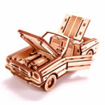 Mașină decapotabilă - puzzle 3D - kit de asamblare, Wood Trick - imagine 4