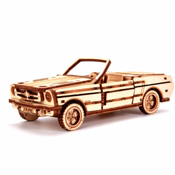 Mașină decapotabilă - puzzle 3D - kit de asamblare, Wood Trick