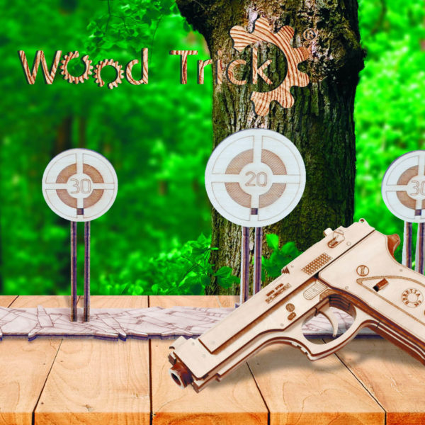 Pistol M1 - puzzle 3D - kit de asamblare, Wood Trick - imagine 4