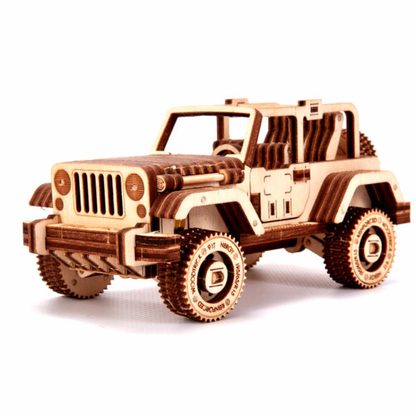 Mașină safari 4x4 - puzzle 3D - kit de asamblare, Wood Trick