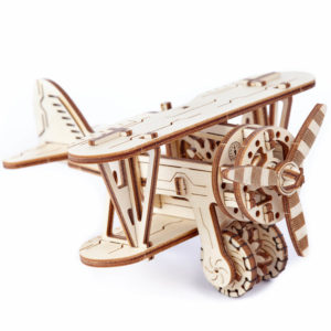 Biplan - puzzle 3D - kit de asamblare, Wooden City