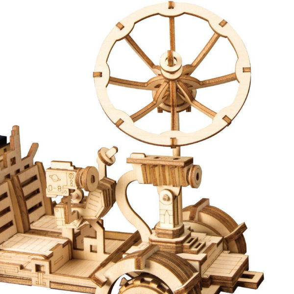 robotime-moon-buggy-solar-ls401-wooden-model-kit-diy-4 Modulul lunar – puzzle 3D solar – kit de asamblare, Robotime - imagine 5