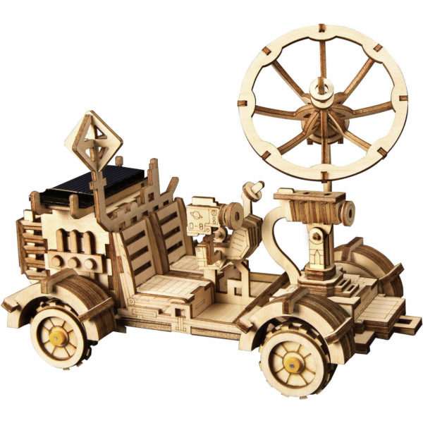 robotime-moon-buggy-solar-ls401-wooden-model-kit-diy Modulul lunar – puzzle 3D solar – kit de asambalare