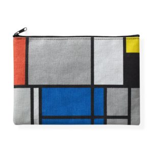 Săculeț cu fermoar în stil Mondrian