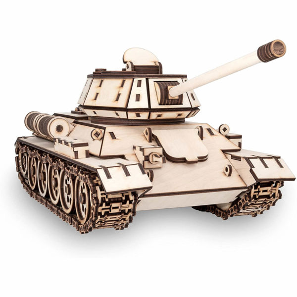 Tanc T-34 - puzzle 3D - kit de asamblare, Eco-Wood-Art - imagine 2