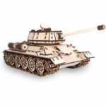 Tanc T-34 - puzzle 3D - kit de asamblare, Eco-Wood-Art - imagine 3