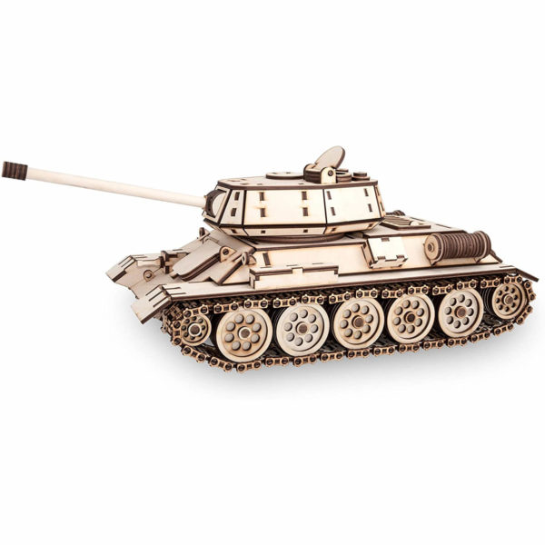 Tanc T-34 - puzzle 3D - kit de asamblare, Eco-Wood-Art - imagine 4