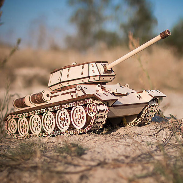 Tanc T-34 - puzzle 3D - kit de asamblare, Eco-Wood-Art - imagine 5