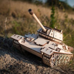 Tanc T-34 - puzzle 3D - kit de asamblare, Eco-Wood-Art - imagine 6