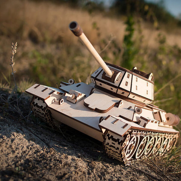 Tanc T-34 - puzzle 3D - kit de asamblare, Eco-Wood-Art - imagine 6