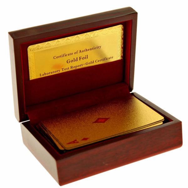 Cărți de joc placate cu aur în cutie de lemn, United Entertainment - imagine 2