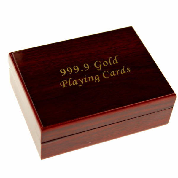 Cărți de joc placate cu aur în cutie de lemn, United Entertainment - imagine 3