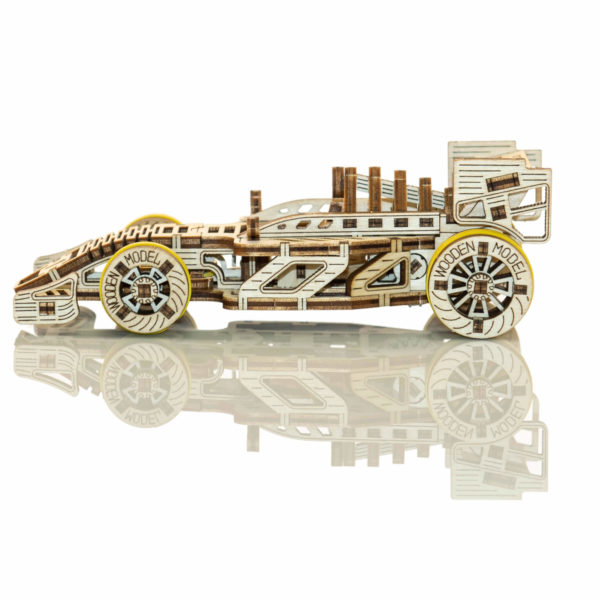 Mașină de curse Bolid - puzzle 3D - kit de asamblare, Wooden City - imagine 3