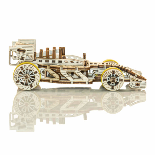 Mașină de curse Bolid - puzzle 3D - kit de asamblare, Wooden City - imagine 4